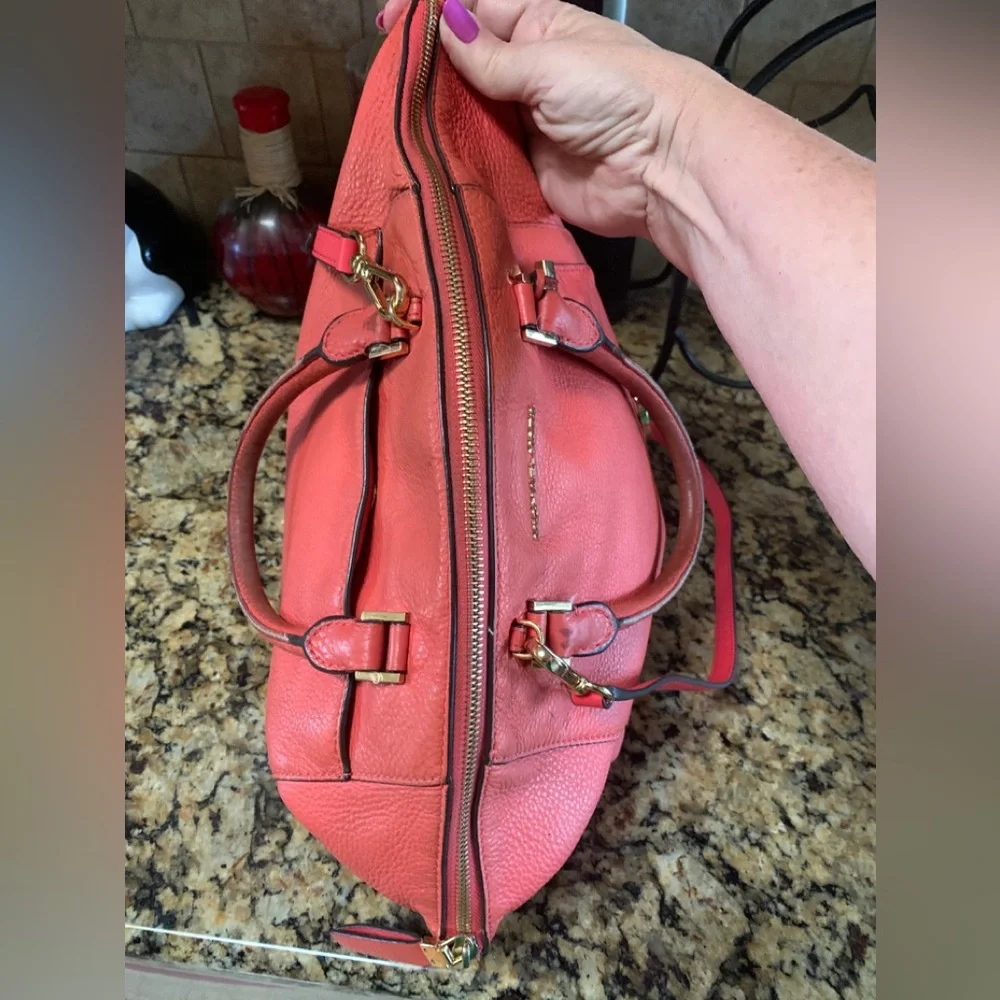 Michael Kors Ciara Flame Leather Handbag
